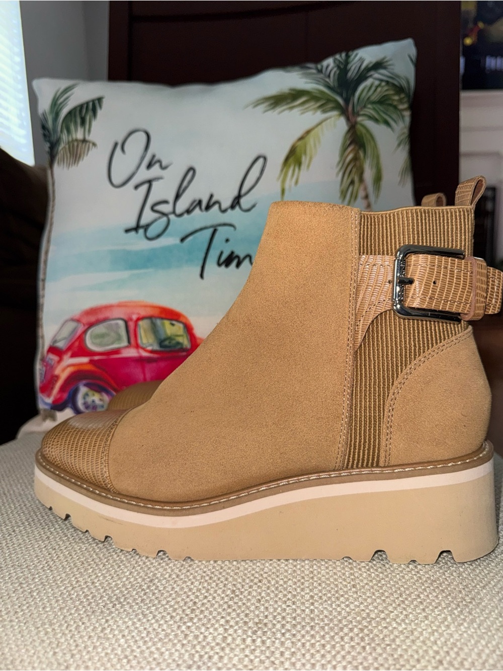 Donald Pliner Women'S Tinsley Calf Suede Ankle Boot Caramel Size 8